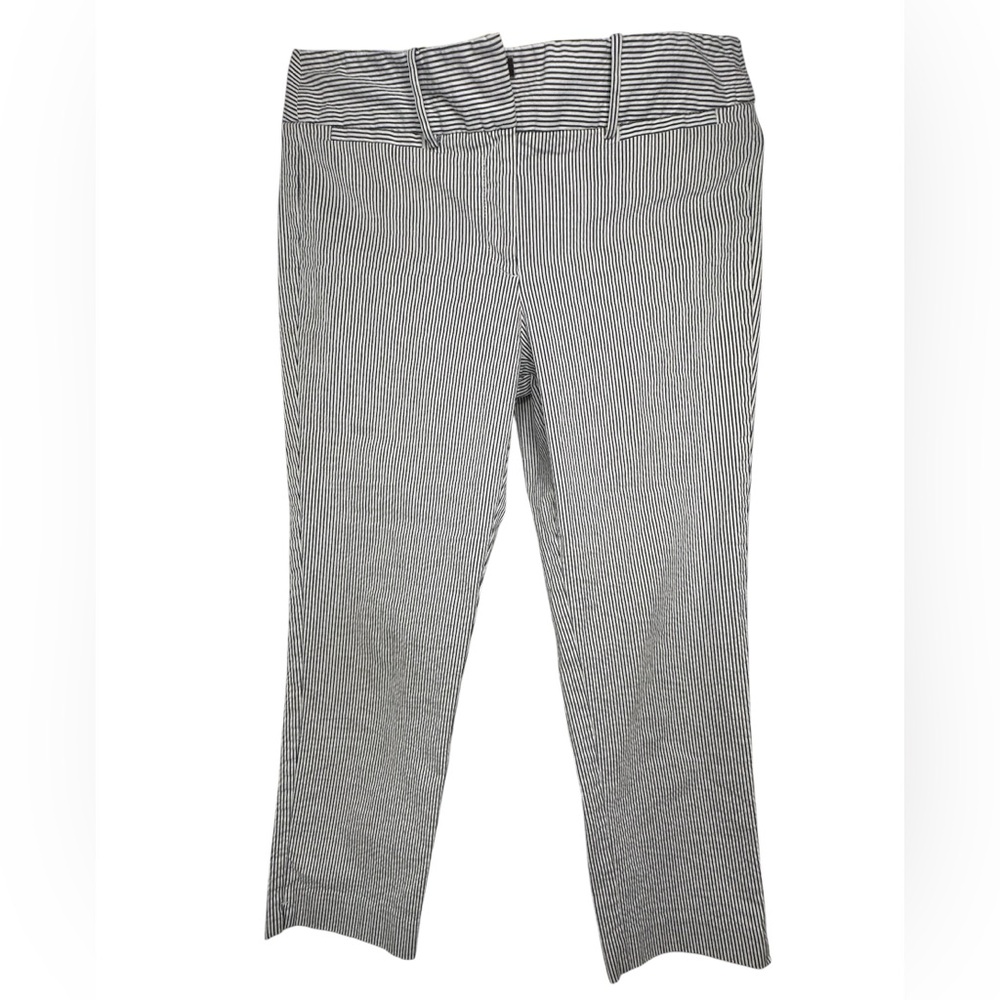 Ann Taylor Navy and White Striped Trousers
